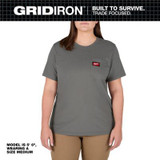 Milwaukee Tool Women's GRIDIRON Pocket T-Shirt - Short Sleeve - Gray - 2X