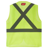 Milwaukee Tool Class 2 High Visibility Yellow Mesh One Pocket Safety Vest - L/XL (ANSI/CSA)