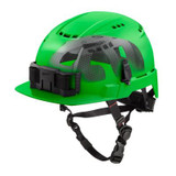 Milwaukee Tool BOLT Green Front Brim Vented Safety Helmet with IMPACT ARMOR Liner (USA) - Type 2, Class C