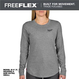 Milwaukee Tool Womens FREEFLEX Hybrid Tee - Long Sleeve Gray S