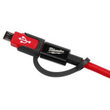Milwaukee Tool 3 Foot USB-C and 2.1A Wall Charger with Micro USB Adaptor