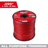 Milwaukee Tool .095 Inch x 750 Feet (3 lbs.) Twisted Trimmer Line