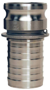 3" Stainless Steel Type E Cam & Groove Adapter x Hose Shank