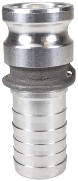 4" Type E Aluminum Cam & Groove Adapter x Hose Shank