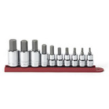 GearWrench 10 Piece 3/8 Inch & 1/2 Inch Drive Hex Bit Metric Socket Set