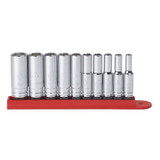 GearWrench 10 Piece 1/4 Inch Drive 6 Point Mid Length SAE Socket Set