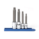 GearWrench 4 Piece 3/8 Inch & 1/2 Inch Drive Extra Long Triple Square Bit Metric Socket Set