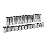 GearWrench 27 Piece 1/2 Inch Drive 6 Point Standard & Deep SAE Socket Set