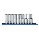 GearWrench 10 Piece 1/2 Inch Drive 12 Point Deep Metric Socket Set