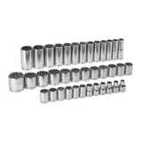 GearWrench 37 Piece 1/2 Inch Drive 12 Point Standard & Deep Metric Socket Set