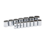 GearWrench 15 Piece 1/2 Inch Drive 12 Point Standard SAE Socket Set - 80731