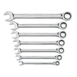 GearWrench 7 Piece 72-Tooth 12 Point Ratcheting Combination Metric Wrench Set