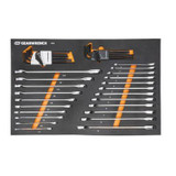 GearWrench 44 Piece 90T SAE/Metric Combination Ratcheting Wrench & Long Arm Hex Key Set with Foam Storage Tray