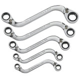 GearWrench 5 Piece 72-Tooth 12 Point Reversible S-Shape Double Box Ratcheting Metric Wrench Set