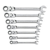 GearWrench 7 Piece 72-Tooth 12 Point Flex Head Ratcheting Combination SAE Wrench Set