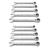 GearWrench 10 Piece 72-Tooth 12 Point Ratcheting Combination SAE/Metric Wrench Set