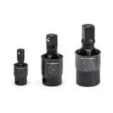 GearWrench 3 Piece 1/4 Inch, 3/8 Inch & 1/2 Inch Drive X-Core Pinless Impact Universal Joint Set