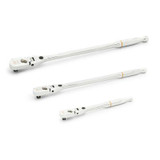GearWrench 3 Piece 1/4 Inch, 3/8 Inch, 1/2 Inch Drive 120XP Locking Flex Head Ratchet Set
