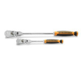 GearWrench 2 Piece 1/4 Inch and 3/8 Inch Drive 120XP Dual Material Flex Head Teardrop Ratchet Set