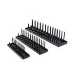 GearWrench 3 Pc. 1/4 Inch, 3/8 Inch & 1/2 Inch Drive Black SAE Socket Storage Tray Set