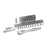 GearWrench 49 Piece 1/2 Inch Drive 6 Point Standard & Deep SAE/Metric Mechanics Tool Set