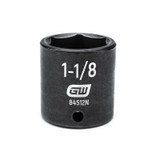 GearWrench 1/2 Inch Drive 6 Point Standard Impact SAE Socket 1-1/8 Inch