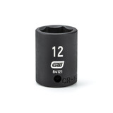 GearWrench 1/4 Inch Drive 6 Point Standard Impact Metric Socket 12mm - 84121