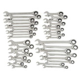 GearWrench 34 Piece 72-Tooth 12 Point Standard & Stubby Ratcheting Combination SAE/Metric Wrench Set