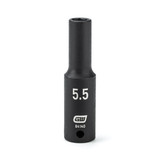 GearWrench 1/4 Inch Drive 6 Point Deep Impact Metric Socket 5.5mm - 84140