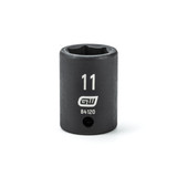 GearWrench 1/4 Inch Drive 6 Point Standard Impact Metric Socket 11mm - 84120