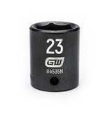 GearWrench 1/2 Inch Drive 6 Point Standard Impact Metric Socket 23mm - 84535N