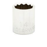 GearWrench 1/4 Inch Drive 12 Point Standard Metric Socket 14mm - 80208