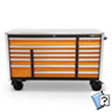 GearWrench 72 Inch 18 Drawer Rolling Tool Cabinet with Stainless Steel Worktop and Chrome Drawer Pull