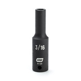 GearWrench 1/4 Inch Drive 6 Point Deep Impact SAE Socket 3/16 Inch - 84126
