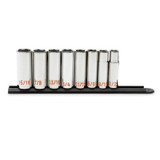 GEARWRENCH 8 Piece 1/2" Drive 6 Point SAE Hi-Viz Deep Socket Set