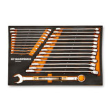GEARWRENCH 24 Piece 12 Point Metric Hi-Viz Long Pattern Combination Wrench Set in Foam Storage Tray