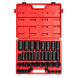 SUNEX 39PC 1/2"DR 12 POINT SAE MASTER IMPACT SOCKET SET