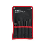 SUNEX Air Hammer Chisel Standard 5 Piece Set in Portable Tool Roll