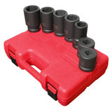 SUNEX SOCKET SET IMPACT 1" DRIVE 7 PC DEEP METRIC