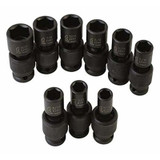 SUNEX SOCKET SET IMPACT 1/2IN. DRIVE 9 PC UNIV STD SAE