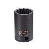 SUNEX SOC 19MM 3/8D IMP 12PT BLK