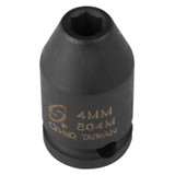 SUNEX SOCKET IMPACT 4MM 1/4IN. DRIVE STD 6 POINT