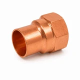 Domestic wrot copper wrot end x female NPT adapter with copper sweat end and female NPT threaded connection for transitioning from copper tube to threaded pipe in plumbing, potable water, HVAC, hydronic heating, and mechanical piping systems.