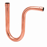 Domestic wrot copper suction line P-trap for trapping refrigerant oil in vertical suction lines to improve oil return and system performance in HVAC and refrigeration applications.