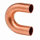 Domestic wrot copper x copper return bend with copper sweat connections for reversing refrigerant flow in HVAC, refrigeration, and mechanical piping systems while maintaining smooth flow characteristics.