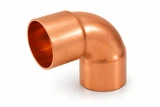 Domestic Wrot Copper x Copper 90° Elbow with copper sweat connections for 90-degree directional changes in plumbing, HVAC, refrigeration, and industrial piping systems.