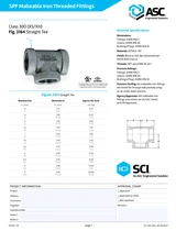 300# Extra Heavy Black Malleable Iron Tee Submittal Sheet