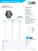 300# Extra Heavy Black Malleable Iron Union Submittal / Spec Sheet