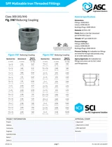 300# Extra Heavy Galvanized Malleable Iron Reducer Submittal Spec Sheet