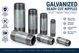 Galvanized Schedule 40 Ready-Cut Steel Pipe Nipples Sizes, Lengths, Standards and Specifications